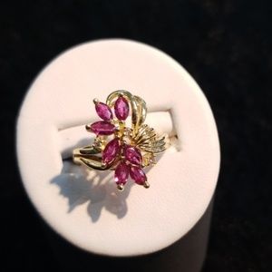 14k Ruby and diamond ring